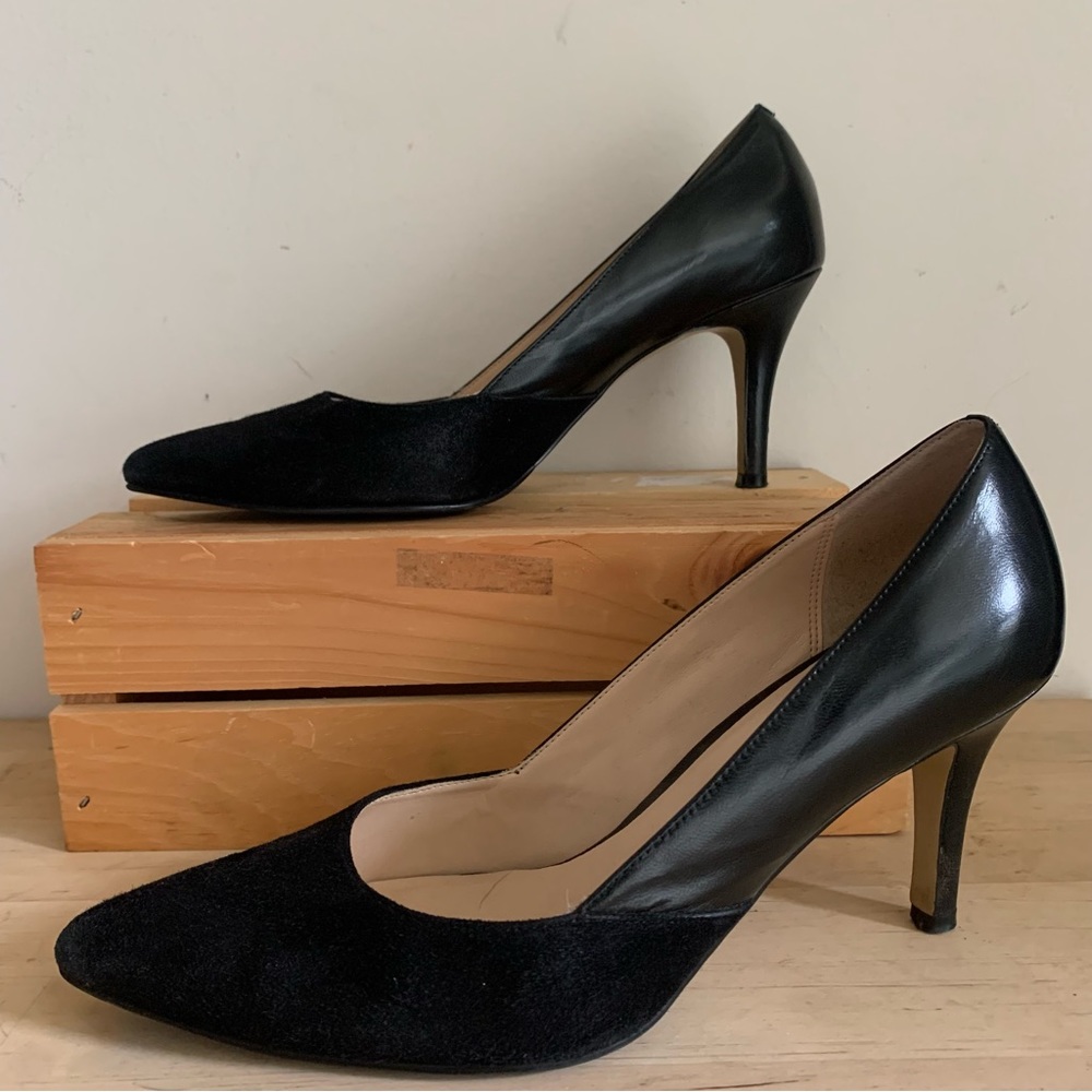 Cole Haan velvet and leather pumps